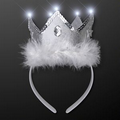 White LED Snow Queen Crown Tiara Headband